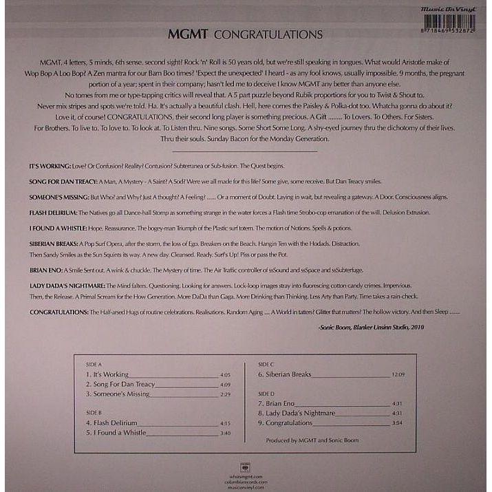 MGMT - Congratulations 2LP