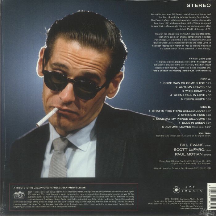 Bill Evans Trio - Portrait In Jazz 1LP