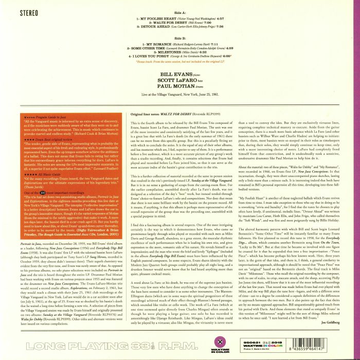Bill Evans - Waltz For Debby 1LP