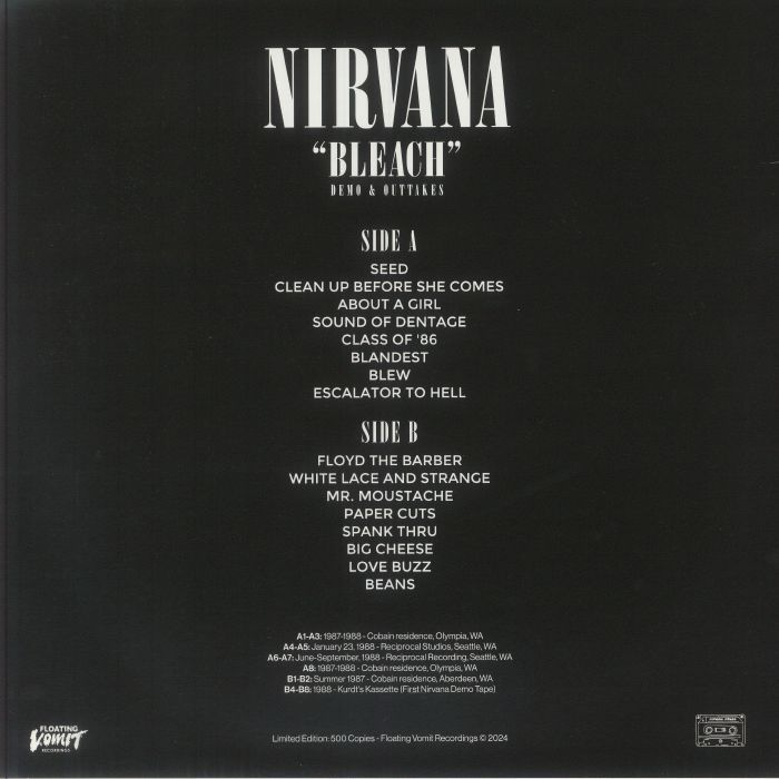 Nirvana - Bleach Demo & Outtakes 1LP